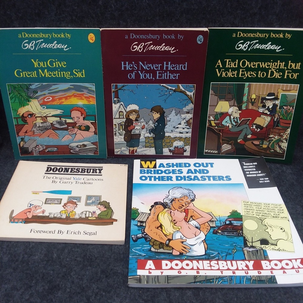Doonesbury Cartoon Books Lot of 5 Vintage‎ Comic Strips G.B. Trudeau